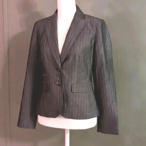 Ann Taylor LOFT Grey Pinstripe Blazer